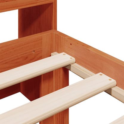 Letto Libreria senza Materasso Marrone Cera 75x190 cm in Pino - homemem39