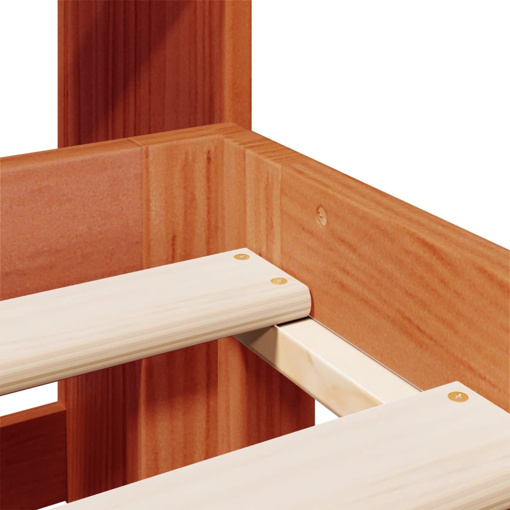 Letto Libreria senza Materasso Marrone Cera 140x200 cm in Pino - homemem39