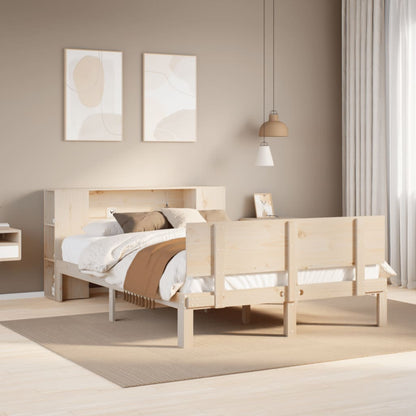 Letto Libreria senza Materasso 135x190 cm in Legno di Pino