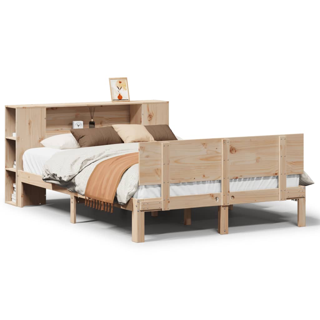 Letto Libreria senza Materasso 120x200cm Legno Massello di Pino - homemem39