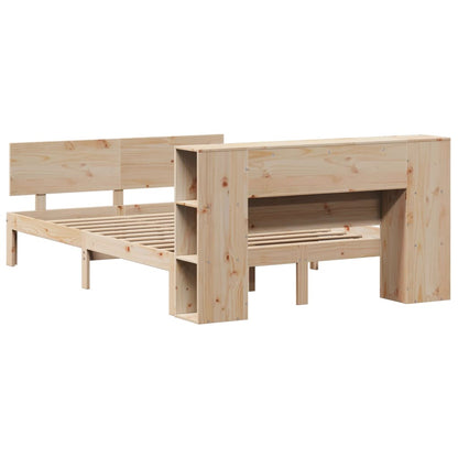 Letto Libreria senza Materasso 120x200cm Legno Massello di Pino - homemem39