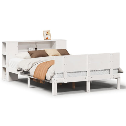 Letto Libreria senza Materasso Bianco 140x200 cm Legno di Pino - homemem39