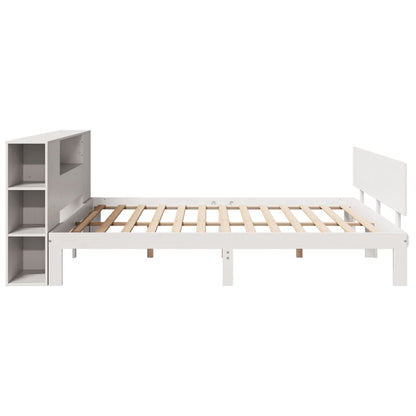 Letto Libreria senza Materasso Bianco 200x200 cm Legno di Pino