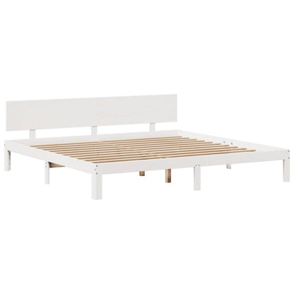 Letto Libreria senza Materasso Bianco 200x200 cm Legno di Pino