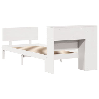 Letto Libreria senza Materasso Bianco 90x190 cm Massello Pino