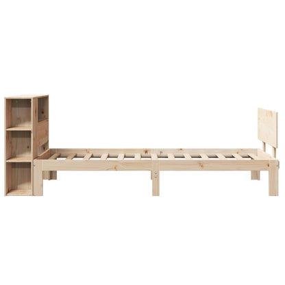 Letto Libreria senza Materasso 90x200 cm Legno Massello Pino - homemem39