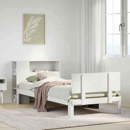 Letto Libreria senza Materasso Bianco 100x200 cm Legno di Pino - homemem39
