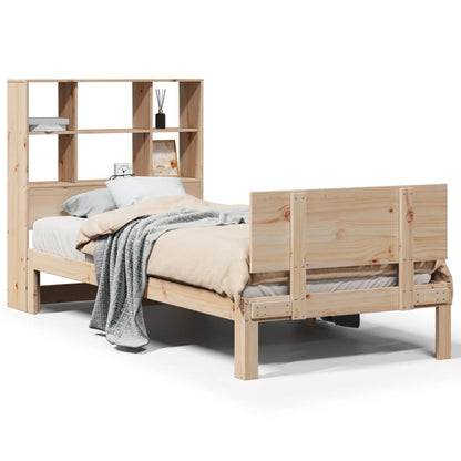 Letto Libreria senza Materasso 90x190 cm Legno Massello Pino