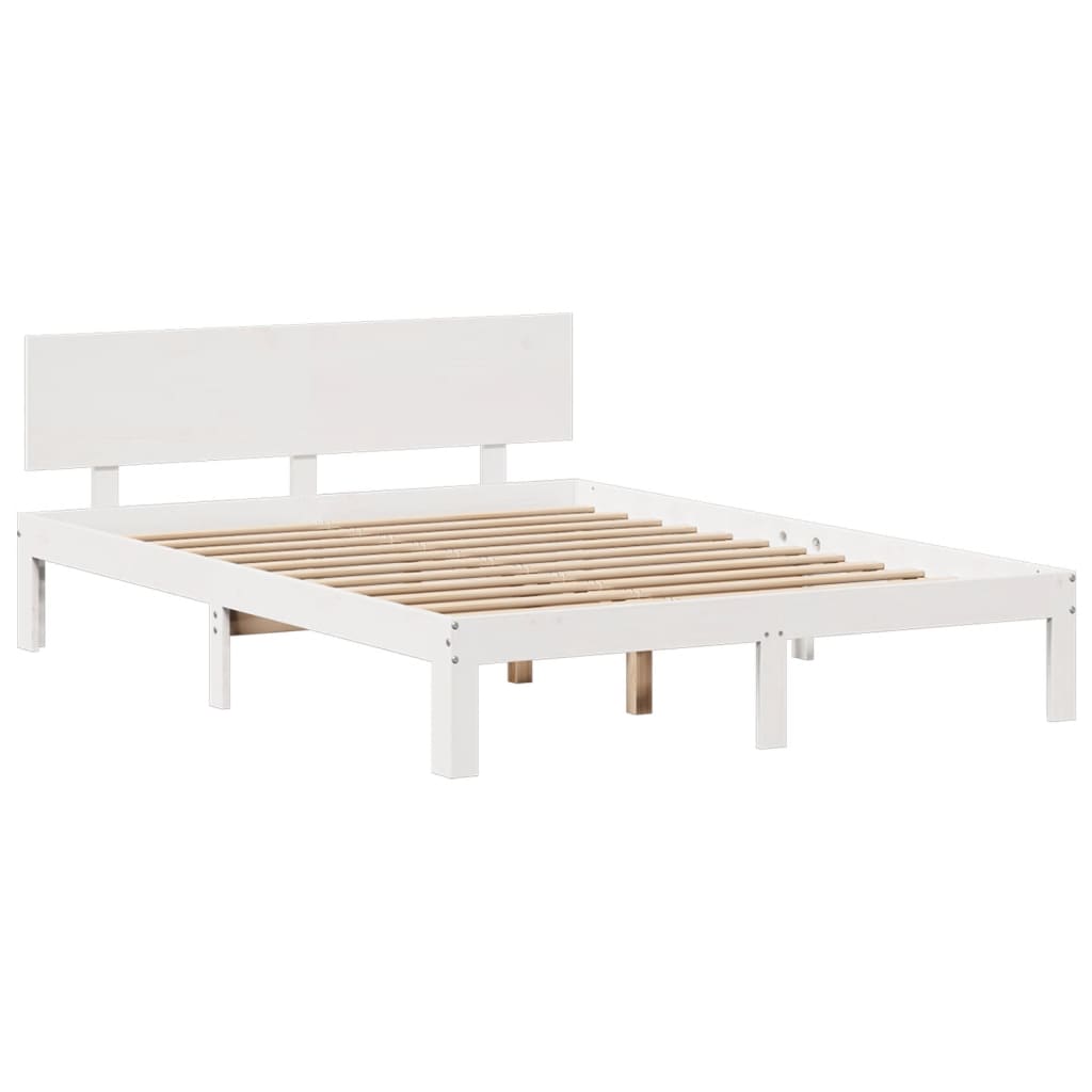 Letto Libreria senza Materasso Bianco 120x190 cm Legno di Pino - homemem39