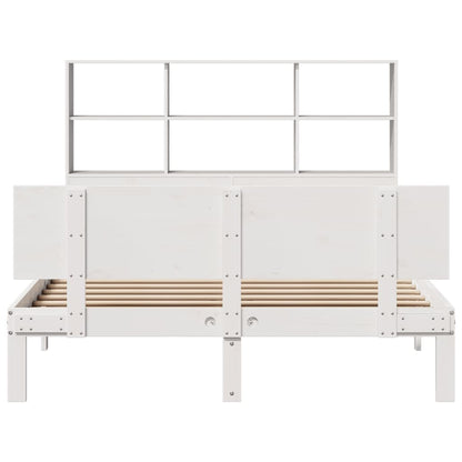 Letto Libreria senza Materasso Bianco 135x190 cm Legno di Pino