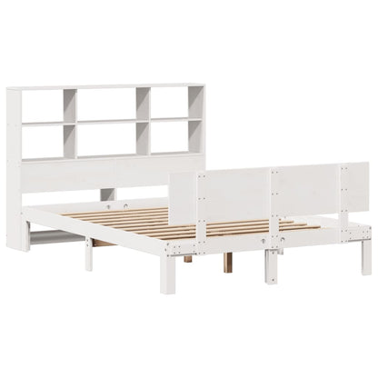 Letto Libreria senza Materasso Bianco 140x190 cm Legno di Pino