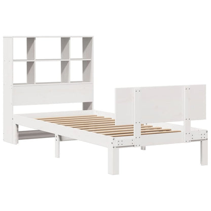 Letto Libreria senza Materasso Bianco 100x200 cm Legno di Pino