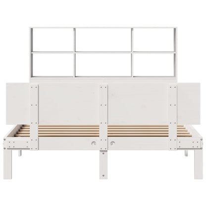 Letto Libreria senza Materasso Bianco 150x200 cm Legno di Pino