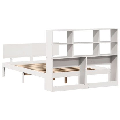 Letto Libreria senza Materasso Bianco 150x200 cm Legno di Pino