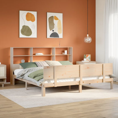 Letto Libreria senza Materasso 180x200 cm in Legno di Pino