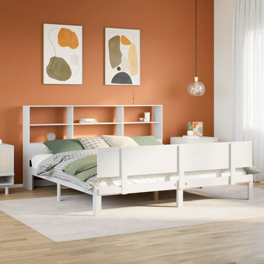 Giroletto con Libreria senza Materasso 180x200 cm in Legno Pino