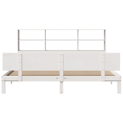 Letto Libreria senza Materasso Bianco 200x200 cm Legno di Pino