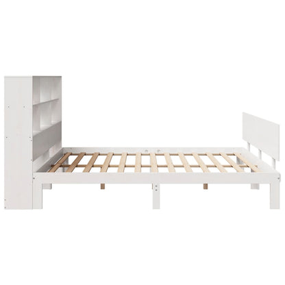 Letto Libreria senza Materasso Bianco 200x200 cm Legno di Pino