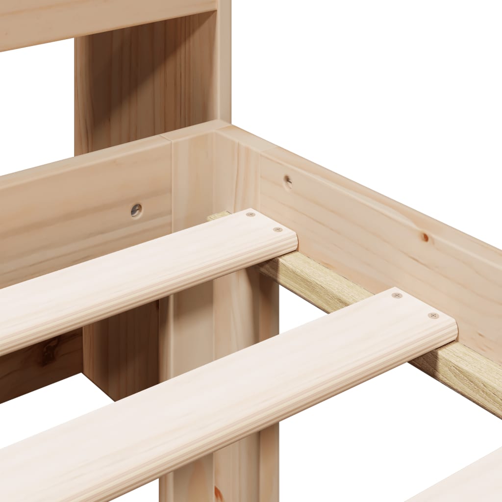 Giroletto con Libreria senza Materasso 75x190 cm in Legno Pino