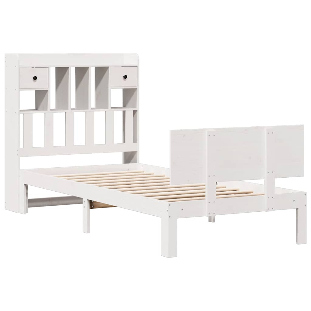 Letto con Libreria senza Materasso 75x190 cm in Legno Pino