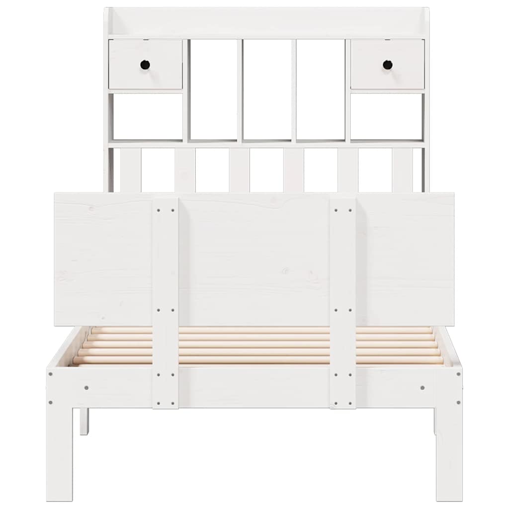 Letto con Libreria senza Materasso 75x190 cm in Legno Pino