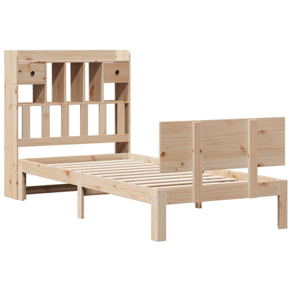 Letto Libreria senza Materasso 90x190 cm Legno Massello Pino