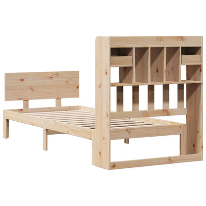 Letto Libreria senza Materasso 90x190 cm Legno Massello Pino