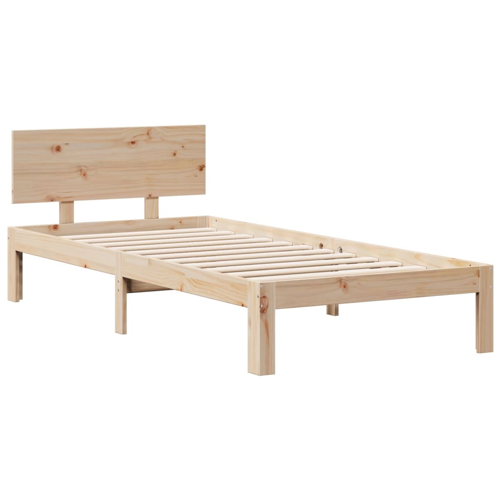 Letto Libreria senza Materasso 90x190 cm Legno Massello Pino