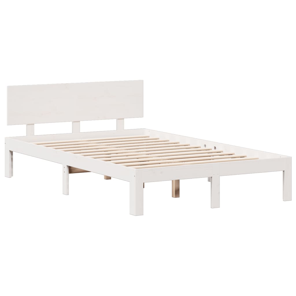 Letto Libreria senza Materasso Bianco 120x190 cm Legno di Pino