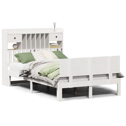 Letto Libreria senza Materasso Bianco 135x190 cm Legno di Pino