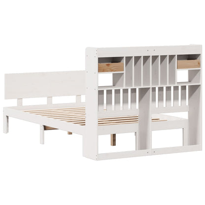 Letto Libreria senza Materasso Bianco 135x190 cm Legno di Pino