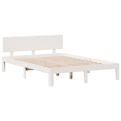 Letto Libreria senza Materasso Bianco 140x190 cm Legno di Pino