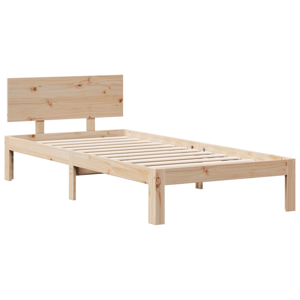 Letto Libreria senza Materasso 90x200 cm Legno Massello Pino