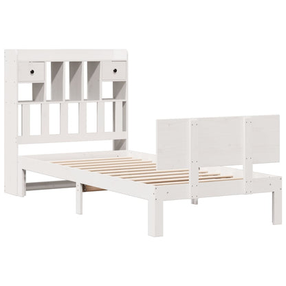 Letto Libreria senza Materasso Bianca 90x200 cm Legno di Pino - homemem39