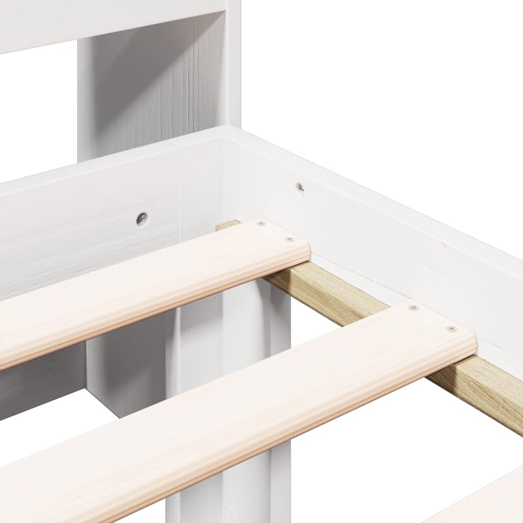 Letto Libreria senza Materasso Bianca 90x200 cm Legno di Pino - homemem39