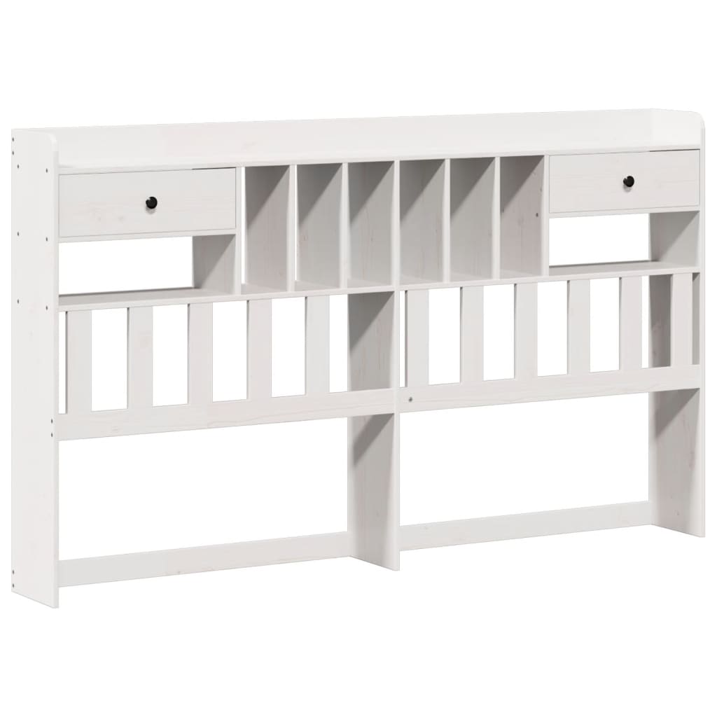 Letto Libreria senza Materasso Bianco 200x200 cm Legno di Pino