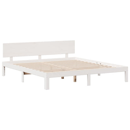 Letto Libreria senza Materasso Bianco 200x200 cm Legno di Pino