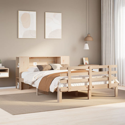 Letto Libreria senza Materasso 120x190 cm in Legno di Pino - homemem39