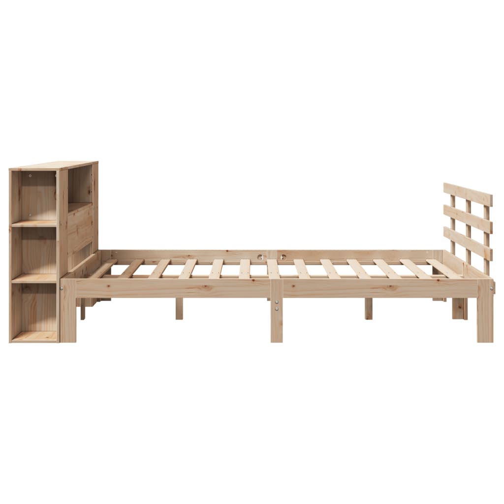 Letto Libreria senza Materasso 135x190 cm in Legno di Pino - homemem39