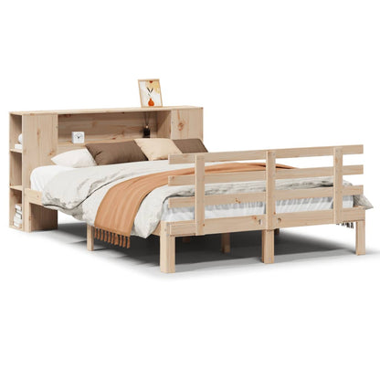 Letto Libreria senza Materasso 120x200cm Legno Massello di Pino - homemem39