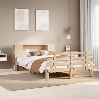Letto Libreria senza Materasso 120x200cm Legno Massello di Pino - homemem39
