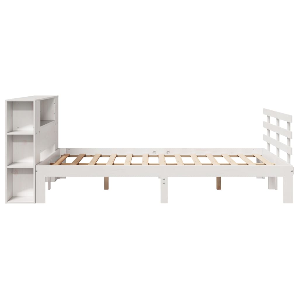 Letto Libreria senza Materasso Bianco 140x200 cm Legno di Pino - homemem39