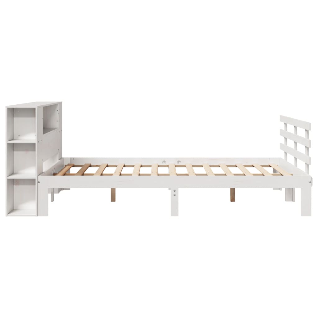 Letto Libreria senza Materasso Bianco 150x200 cm Legno di Pino