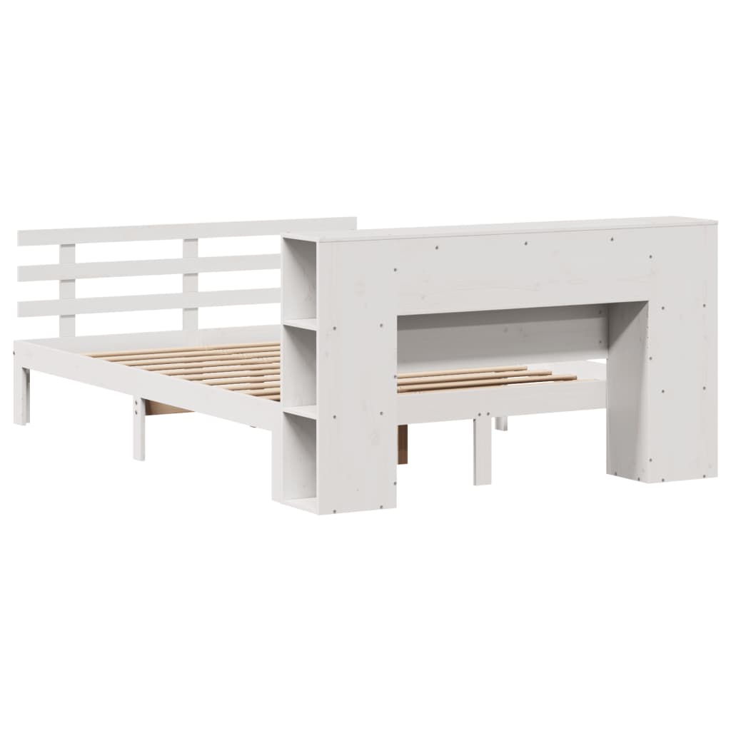 Letto contenitore senza Materasso Bianco 160x200 cm in Legno Massello di Pino | homemem39