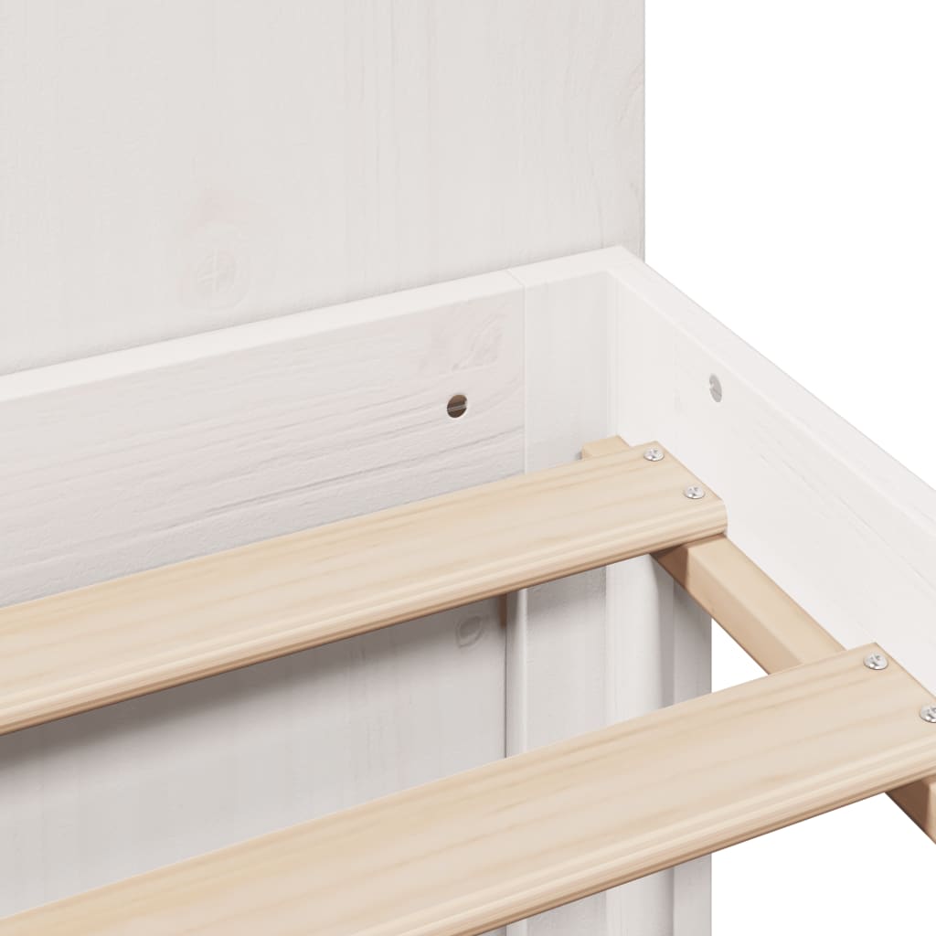 Letto contenitore senza Materasso Bianco 160x200 cm in Legno Massello di Pino | homemem39