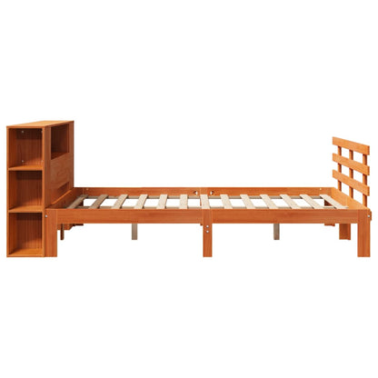 Letto Libreria senza Materasso Marrone Cera 120x190 cm in Pino