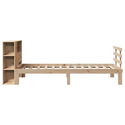 Giroletto con Libreria senza Materasso 75x190 cm in Legno Pino - homemem39