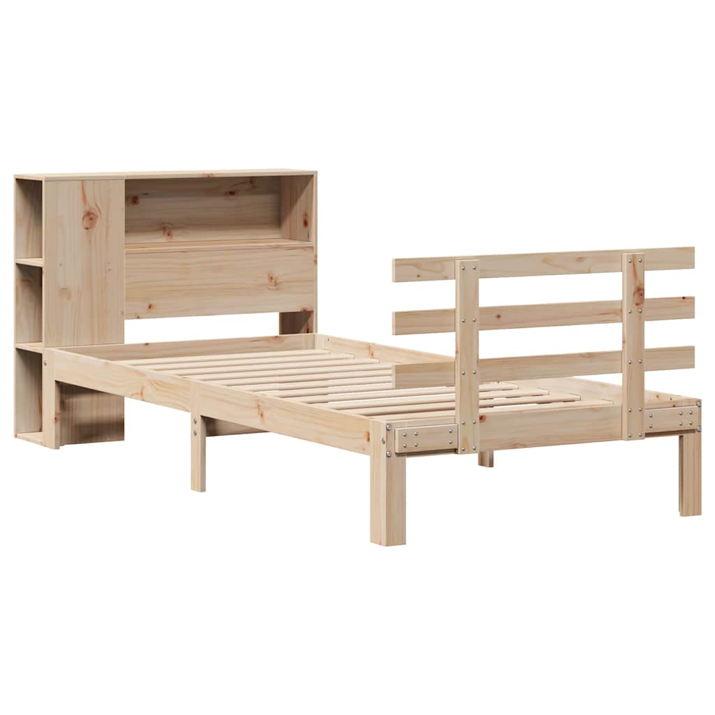 Letto Libreria senza Materasso 90x190 cm Legno Massello Pino - homemem39