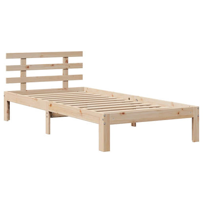 Letto Libreria senza Materasso 90x190 cm Legno Massello Pino - homemem39