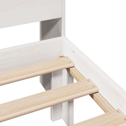 Letto Libreria senza Materasso Bianco 90x190 cm Massello Pino